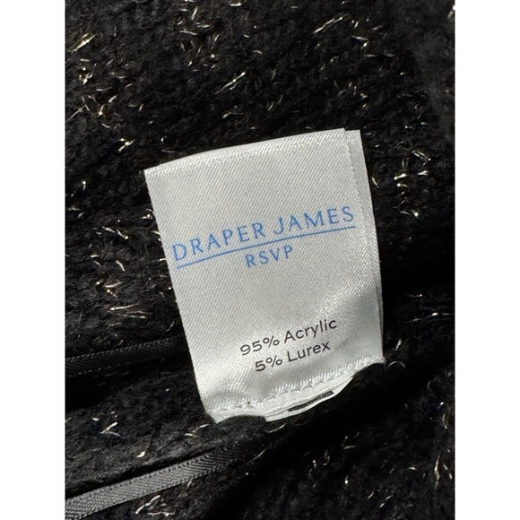 NWT Draper James Metallic Yarn Cardigan With Blazer Details XL Black Gold Chic - Picture 5 of 9